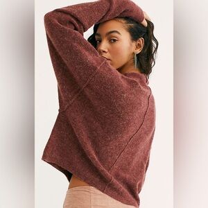 Free People Break Away Sweater Mock Neck Pullover Wool Blend Womens Size Medium